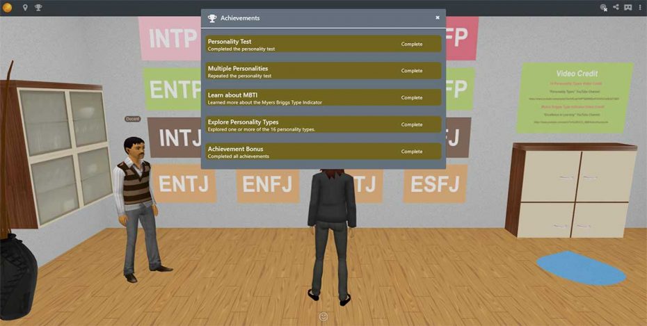 Virtual reality learning achievements